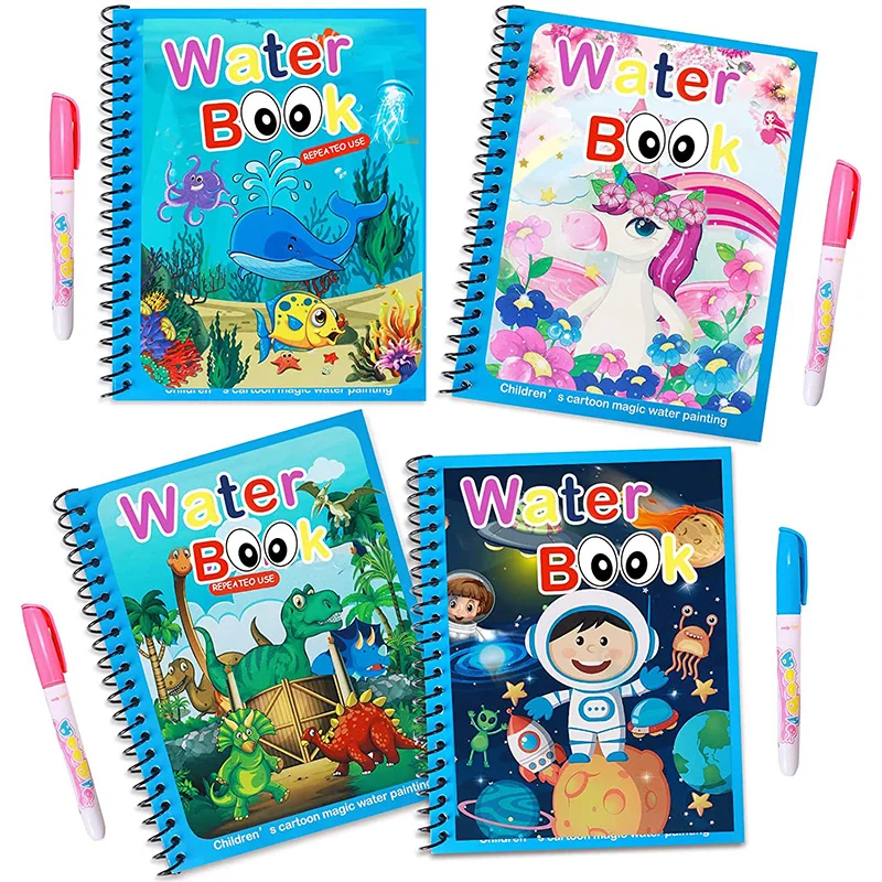 Children Copybook Magic Water Book Magical Water Drawing Montessori Toys Reusable Coloring Book Drawing Sensory Early Education