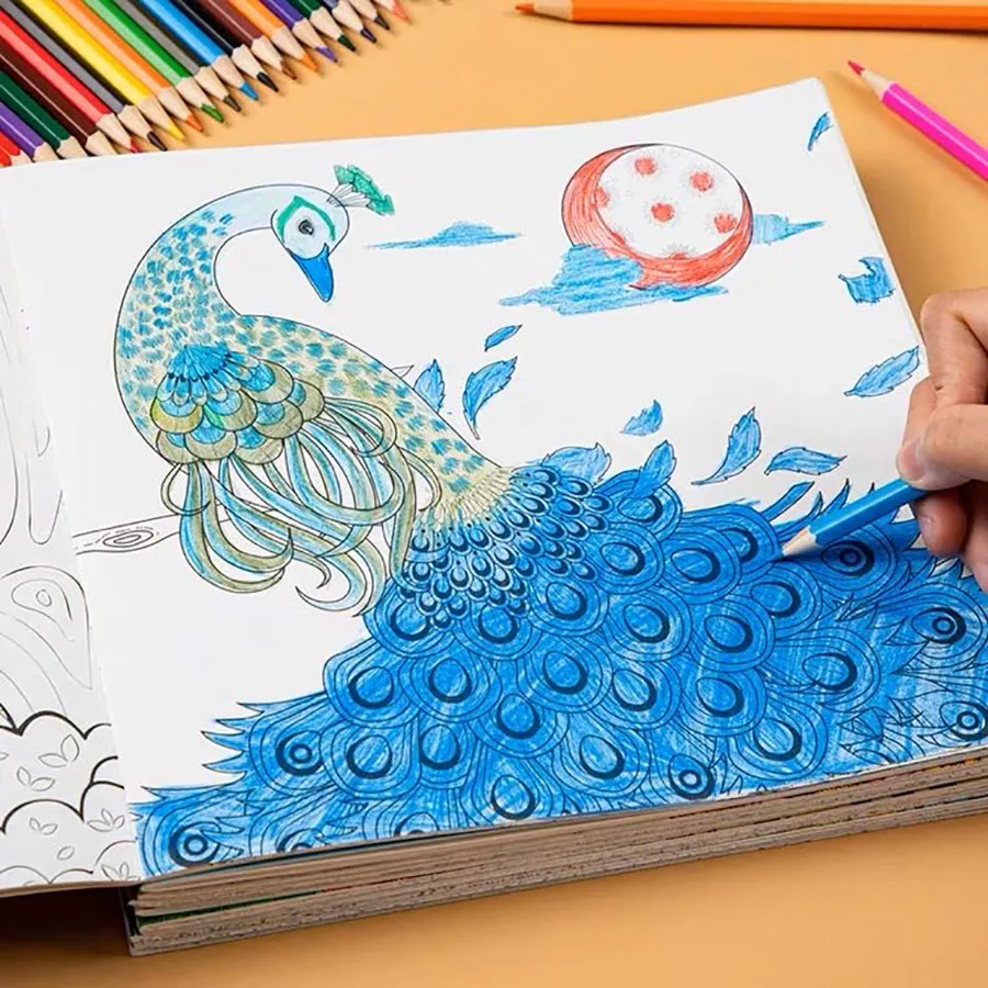 12 Sheets Mandalas Coloring Book For Adults Send Colored Pencils Children Relieve Stress Kill Time Secret Garden Graffiti Book