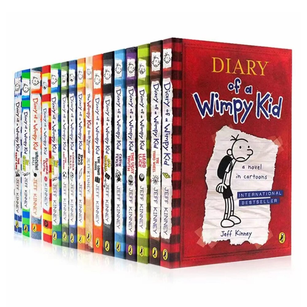 16-Volumes Set Diary Of a Wimpy Kid Children's Black and White Page Story English Extracurricular Reading Picture Book