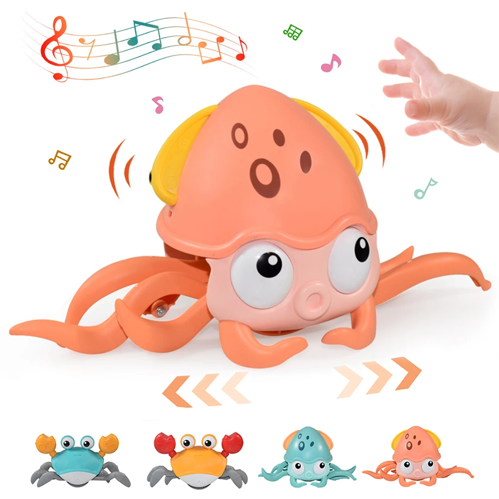 Kids Induction Escape Octopus Crab Crawling Toy Baby Electronic Pets Musical Toys Educational Christmas Gift Toddler Moving Toy
