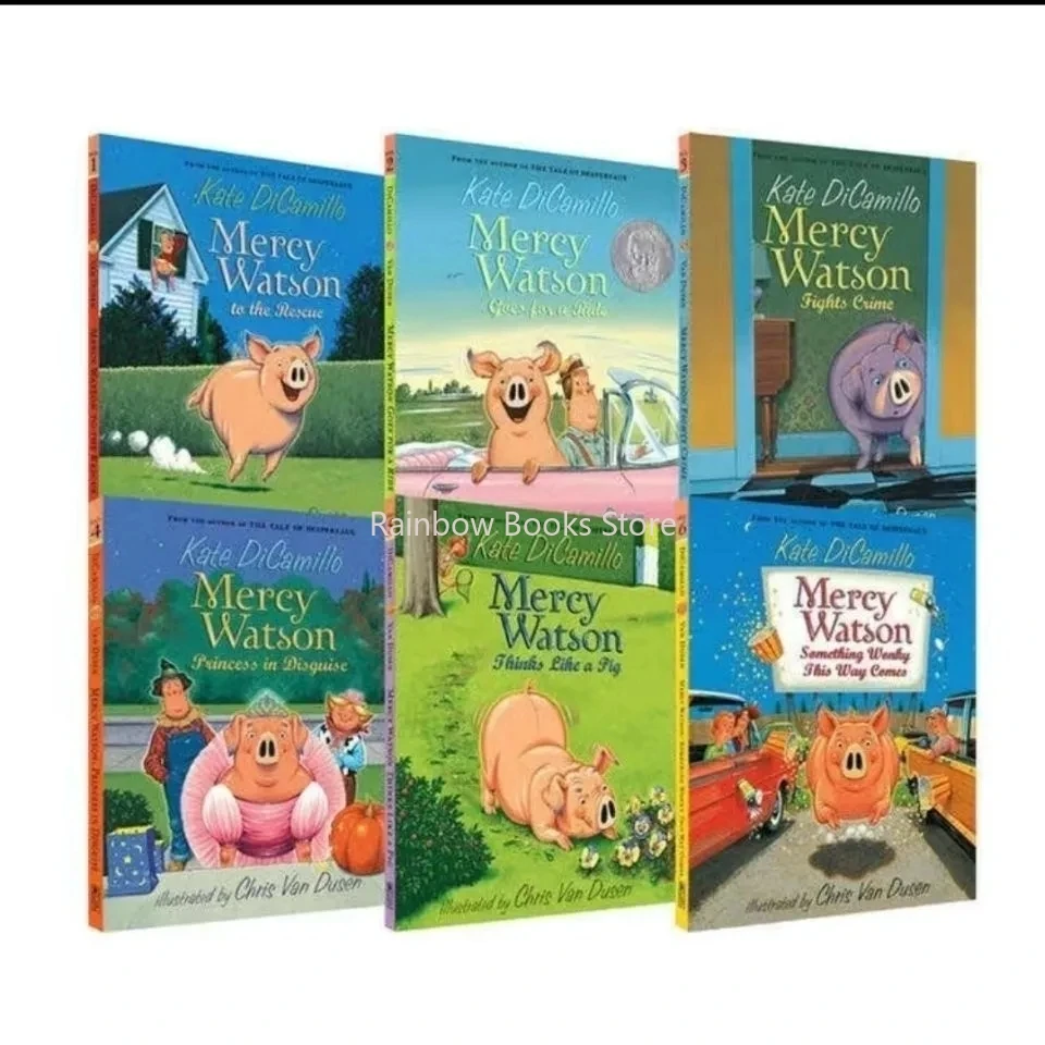6 Books Mercy Watson Adventures of a Porcine Wonder Kids Children English Picture Storybook Reading Age 4-8 Years